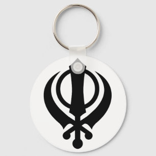 Sikh Khanda Black Keychain