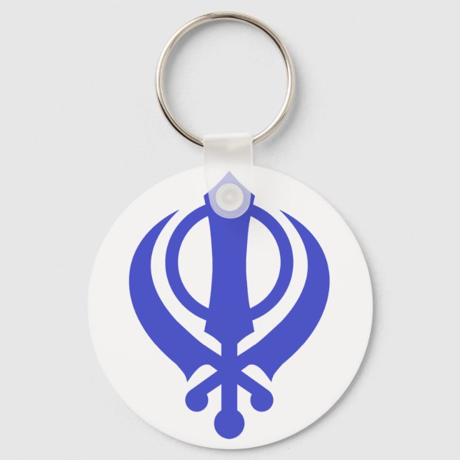 Sikh Khanda Blue Keychain (Front)