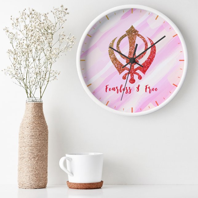 Sikh Khanda "Fearless & Free"  Clock (Creator Uploaded)