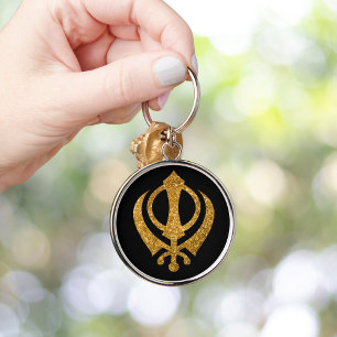 Sikh Khanda "Fearless & Free"  Keychain