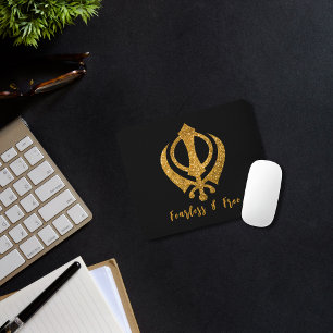 Sikh Khanda "Fearless & Free" Mouse Pad