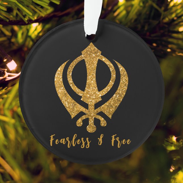 Sikh Khanda "Fearless & Free"  Ornament (Creator Uploaded)