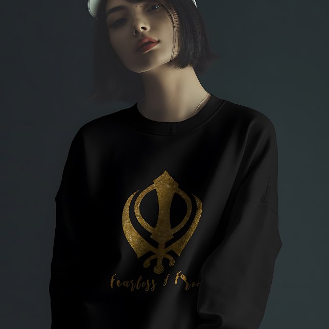 Sikh Khanda "Fearless & Free"  Sweatshirt (Creator Uploaded)