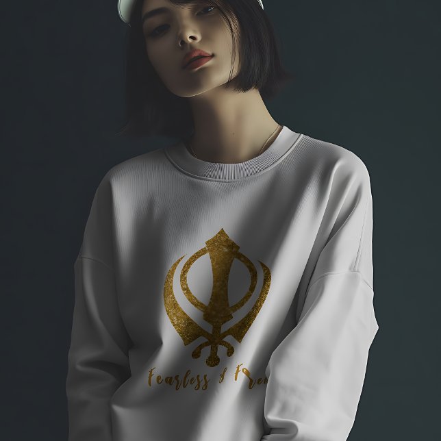 Sikh Khanda "Fearless & Free"  Sweatshirt (Creator Uploaded)