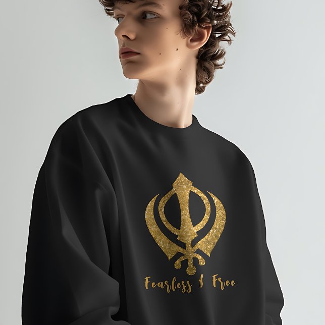 Sikh Khanda "Fearless & Free"  Sweatshirt (Creator Uploaded)