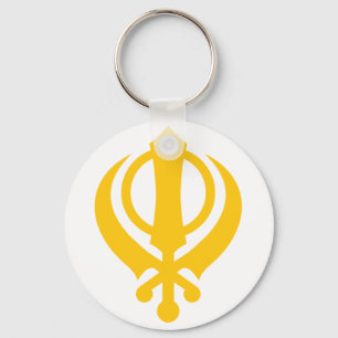 Sikh Khanda Gold Keychain