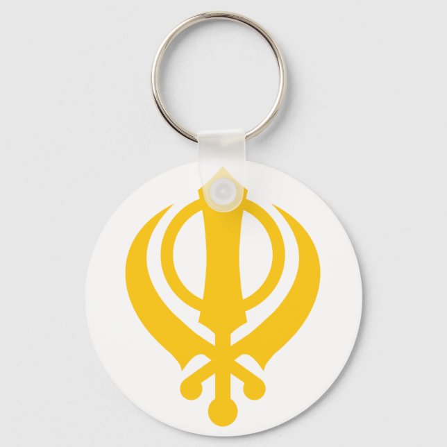 Sikh Khanda Gold Keychain (Front)