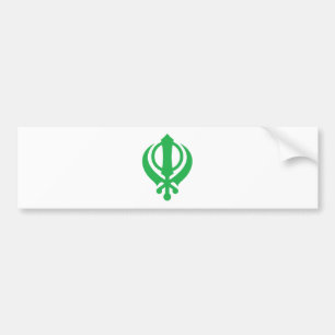 Sikh Khanda Green Bumper Sticker