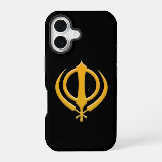 Sikh Khanda iPhone 16 Case (Back)