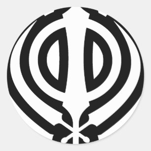 Sikh Khanda Khalsa Sikhism Punjabi Design Classic Round Sticker
