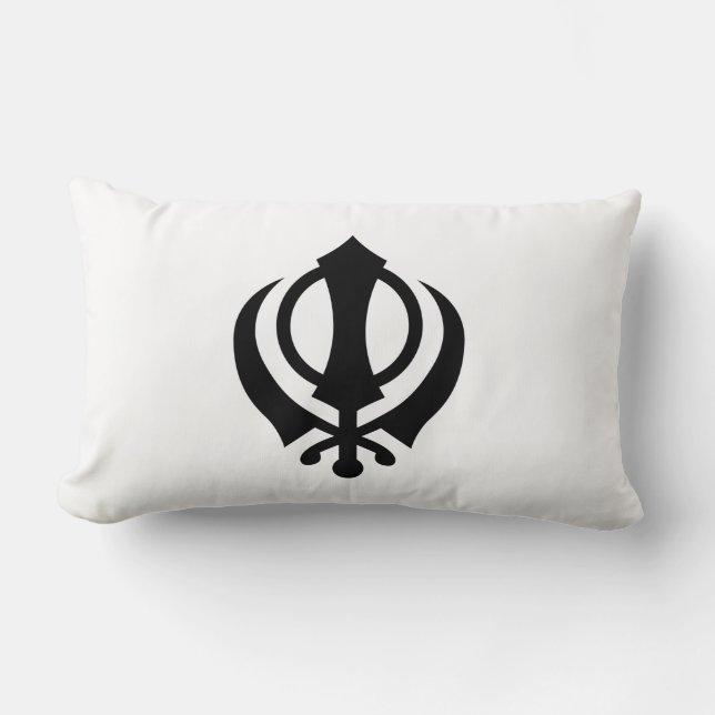 Sikh Khanda Lumbar Pillow (Front)
