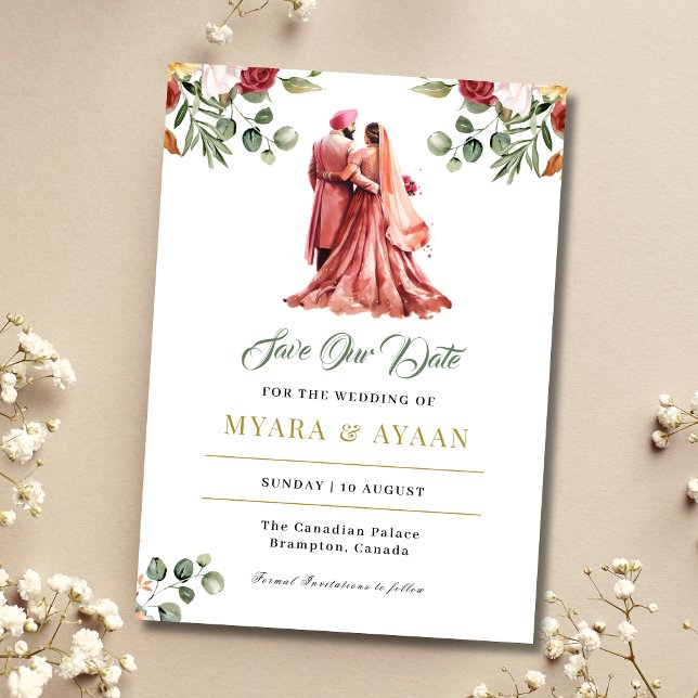 Sikh Save the Date template Punjabi Save the Date (Creator Uploaded)