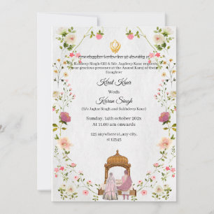 Sikh Wedding Invitation - Anand Karaj Invitation