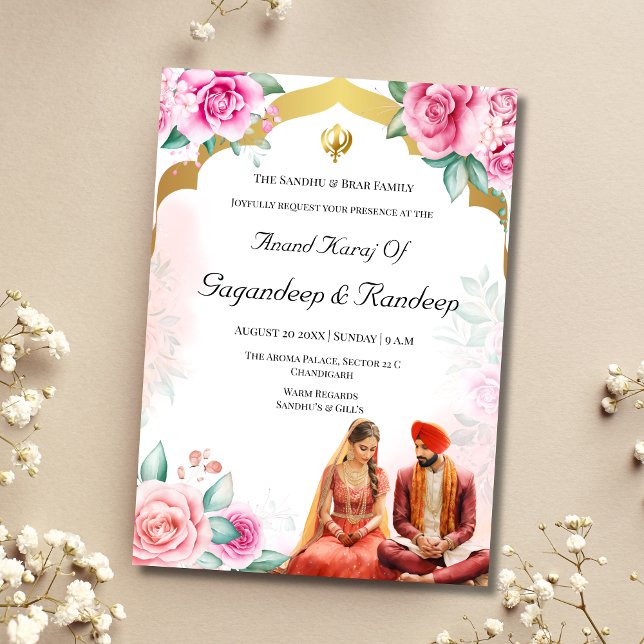 Sikh wedding invitation Anand karaj invitation (Creator Uploaded)