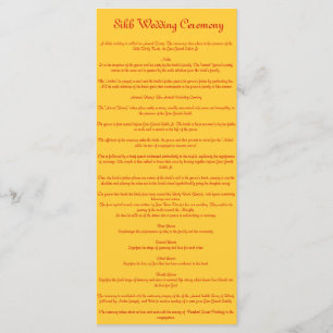 Sikh Wedding Program