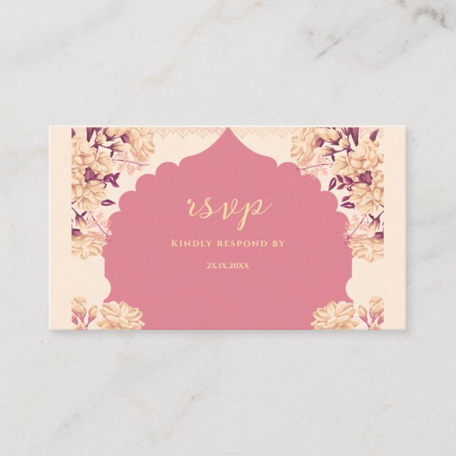 Sikh Wedding RSVP | Anand Karaj Reply post Card (Front)