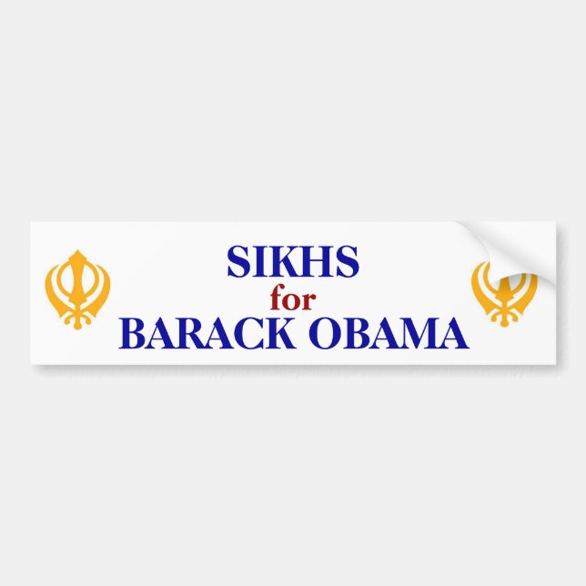 SIKHS FOR OBAMA BUMPER STICKER (Front)