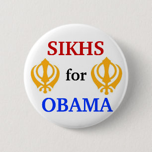 Sikhs for Obama button 2012