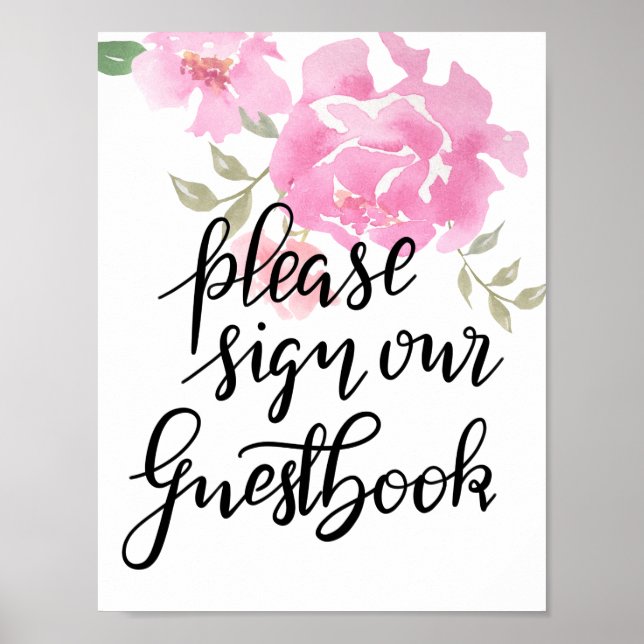 S'il vous plaît signer notre livre d'or Script Flo (Devant)