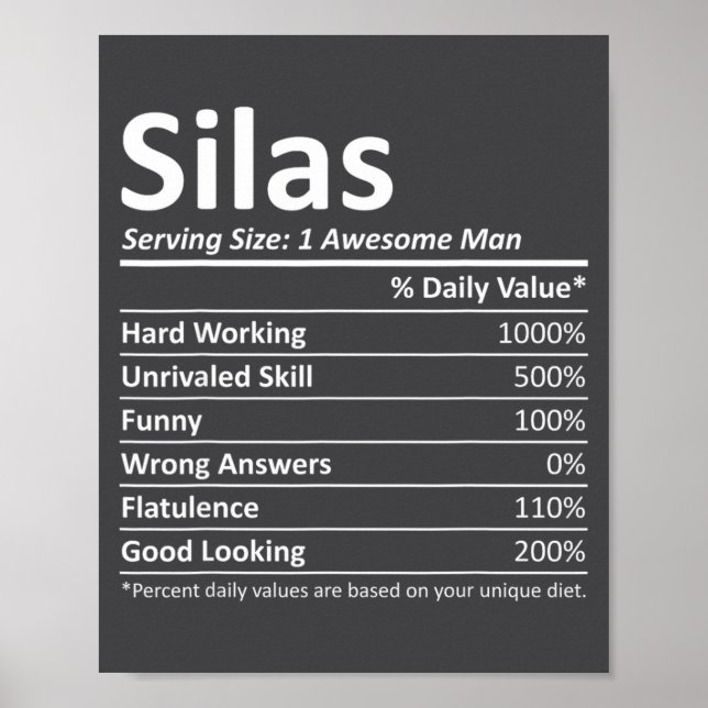 Silas Nutrition Funny Birthday D Name G  Poster (Front)