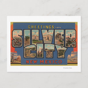 Silber City, New Mexico - Large Letter Scenes Postcard