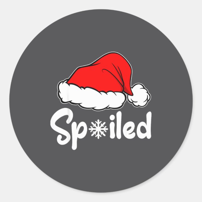 Siled Broke Santa Hat Christmas Matching Pajamas  Classic Round Sticker (Front)