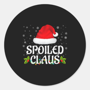 Siled Claus Christmas Lights Santa Pajama Family M Classic Round Sticker