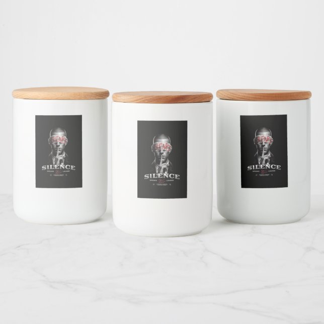 "Silence" Dark Aesthetic Gothic Kitchen Food Label (Bottles)