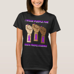 Silence Hand I Wear Purple For Domestic Violence T-Shirt