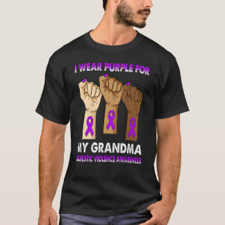 Silence Hand I Wear Purple For My Grandma Domestic T-Shirt