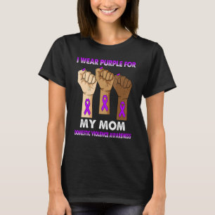 Silence Hand I Wear Purple For My Mom Domestic Vio T-Shirt