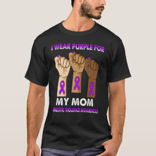 Silence Hand I Wear Purple For My Mom Domestic Vio T-Shirt