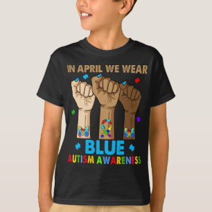 Silence Hand In April We Wear Blue Autism T-Shirt