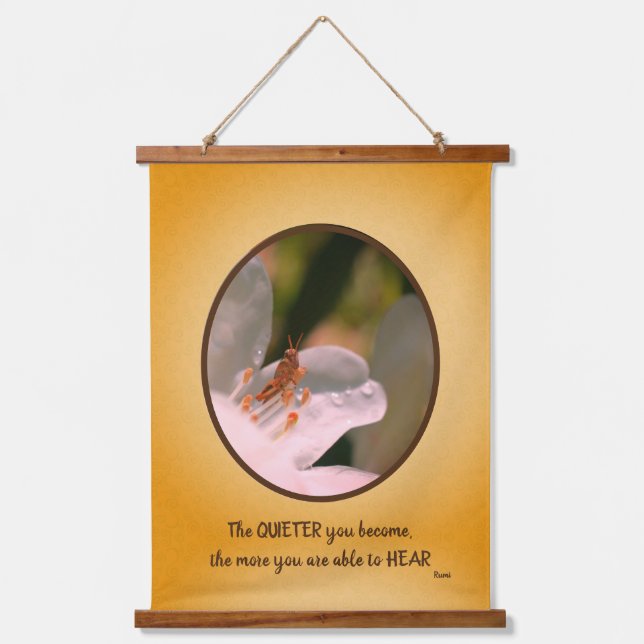 Silence Inspirational Rumi Quote  Hanging Tapestry (Front)