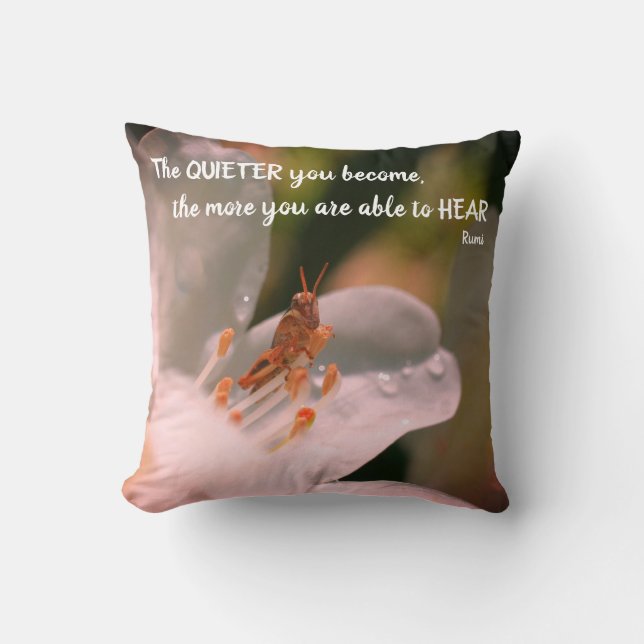 Silence Inspirational Rumi Quote   Throw Pillow (Front)