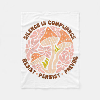 Silence Is Compliance, Resist, 86 47, Boho Floral Fleece Blanket
