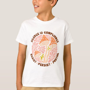 Silence Is Compliance, Resist, 86 47, Boho Floral T-Shirt