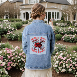 Silence Is Power Bold Typography Art Denim Jacket