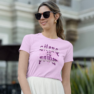 Silence Is Power Neon Bubble Typography Motivation T-Shirt