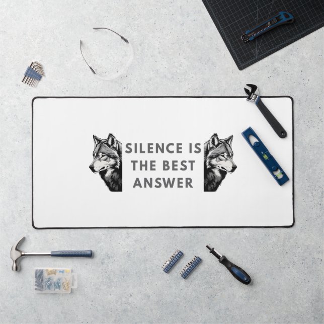 Silence Is The Best Answer – Minimalist Quote Mous Desk Mat (Workstation)