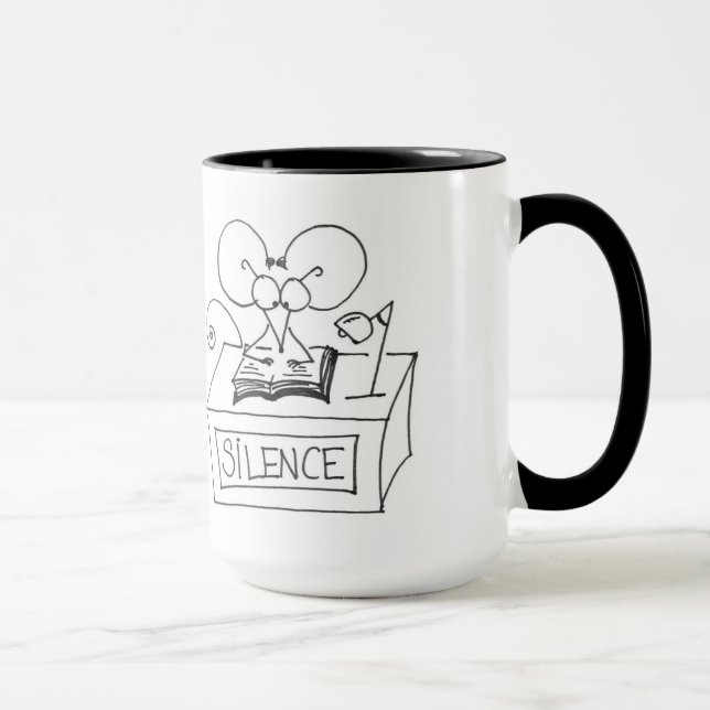 Silence! Library Mouse - Stickmice Mug (Right)