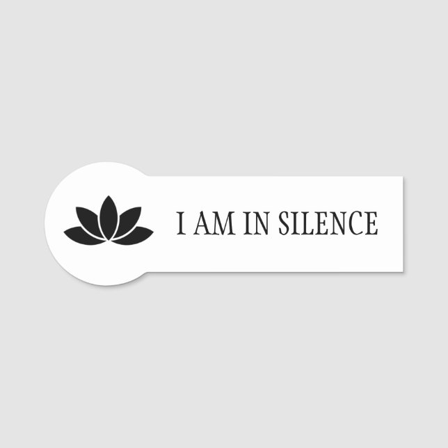 Silence Meditation - Lotus Flower Tag (Front)