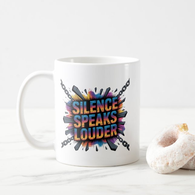 Silence speak louder coffee mug (With Donut)