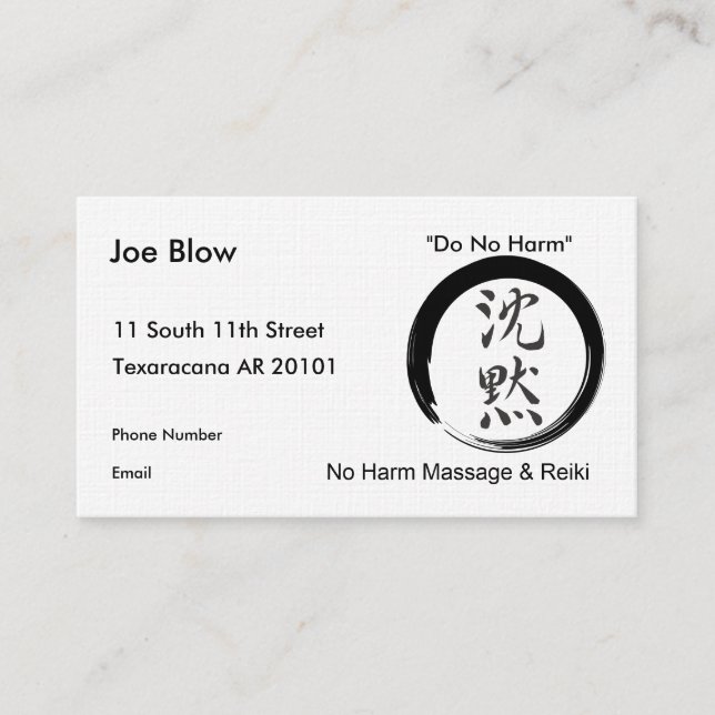 Silence with Enso symbol Appointment Card (Front)