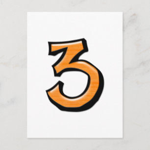 Silencieux Numéro 3 orange blanc carte postale