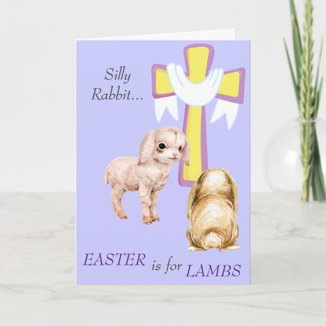 Silencieux Rabbit Christian Pâques Carte de vacanc (Devant)