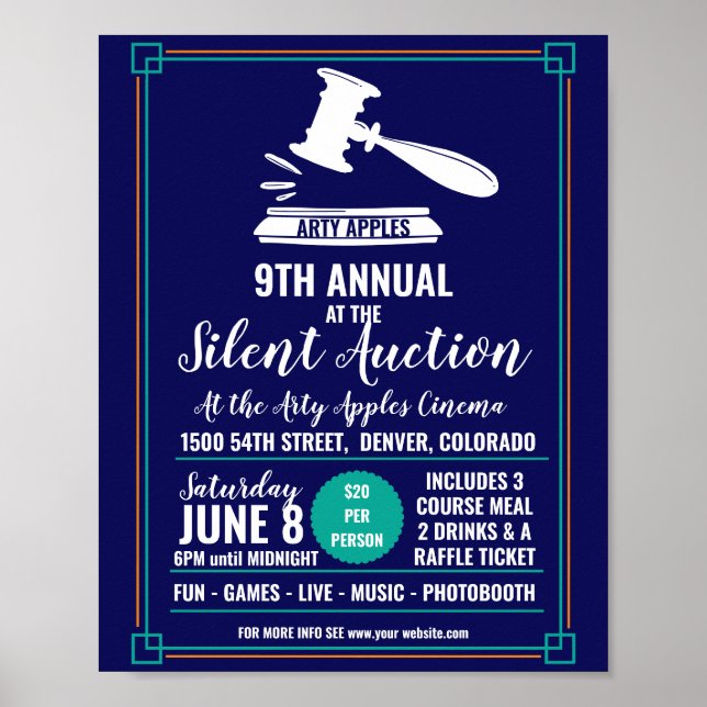 Silent Auction fund-raising flyer and poster (Front)