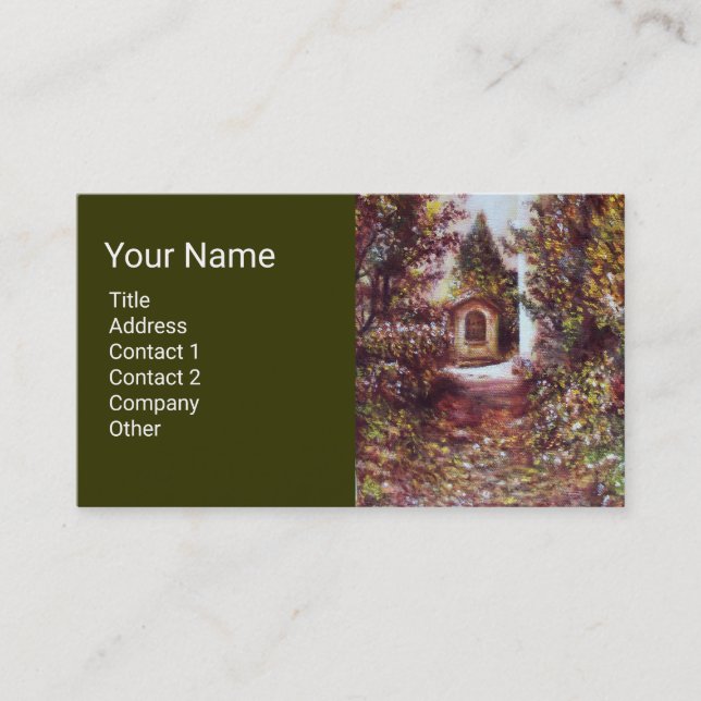 SILENT AUTUMN IN FLORENCE Tuscany Landscape Green Business Card (Front)