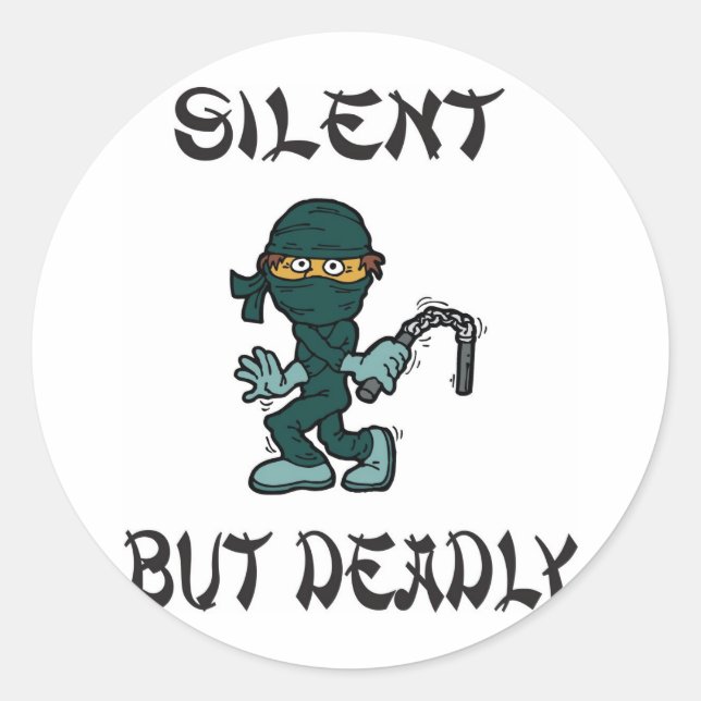 silent but deadly Ninja Fart Classic Round Sticker (Front)