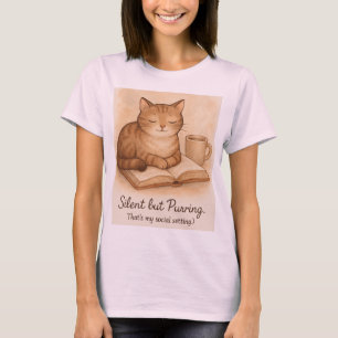 Silent but Purring – Cozy Cat Lover S T-Shirt
